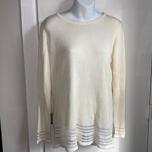 BALLINGER GOLD Ivory Lightweight Knit Sweater-S